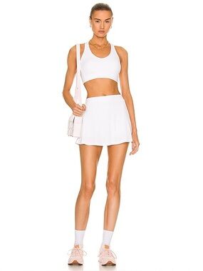 Varley Powell Ribbed White Tennis Skirt with built in Shorts Size Medium